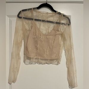 Cream lace top with Cami